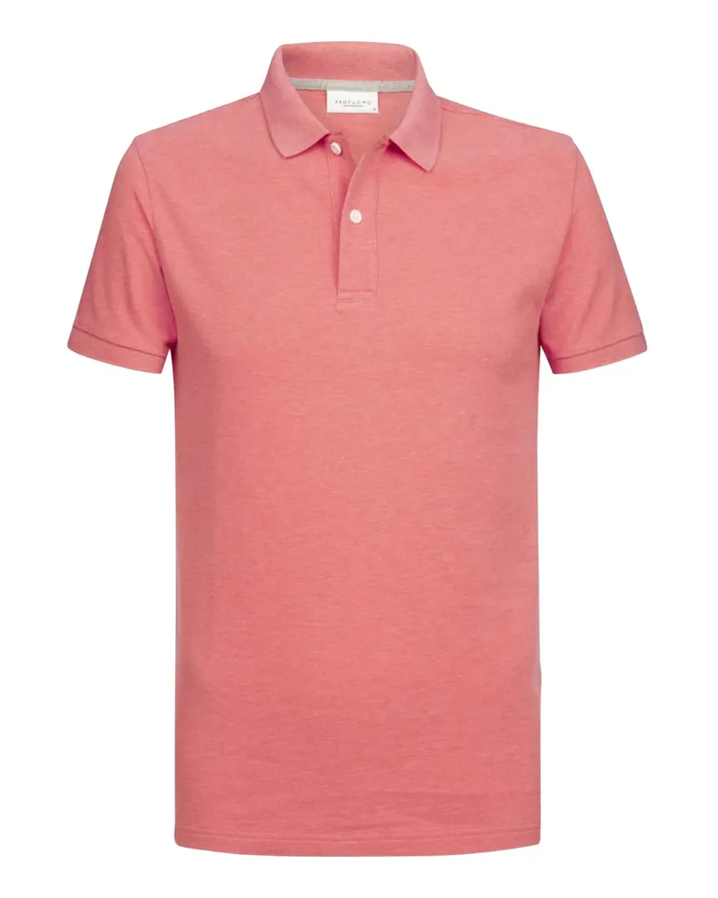 Profuomo Unifarbenes Poloshirt in Piqué-Qualität Pink