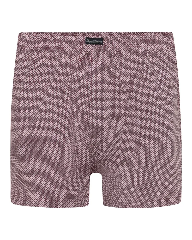 Tom Rusborg Gemusterte Boxershorts aus Baumwolle in Rot