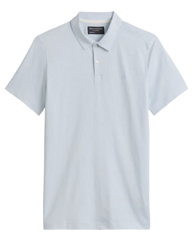 Marc O'Polo Poloshirt aus melierter Baumwolle, Shaped Fit in Hellblau