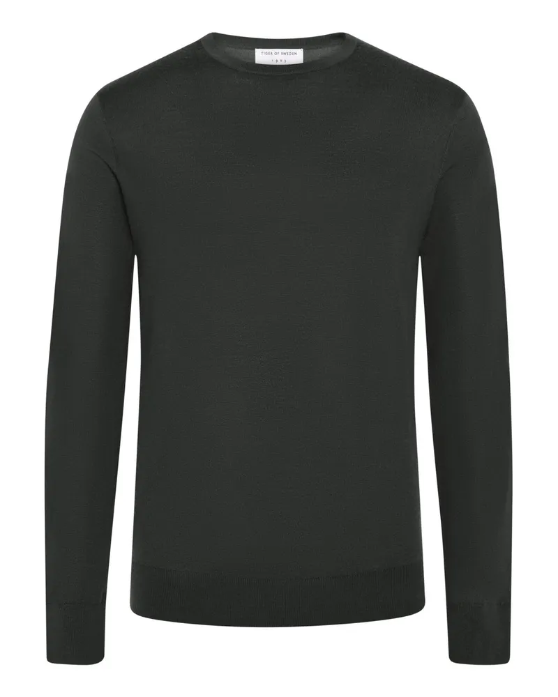 Tiger of Sweden Softer Pullover aus Merinowolle mit O-Neck in Grün