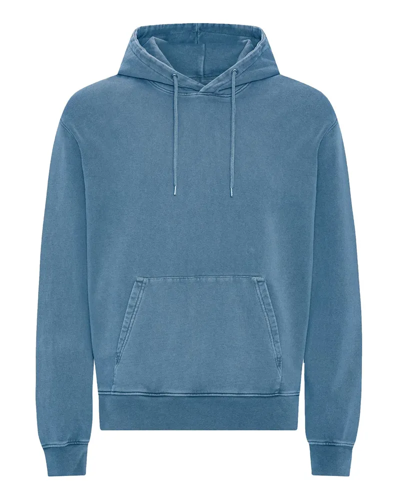 COLORFUL STANDARD Hoodie aus Bio-Baumwolle im Washed-Look in Hellblau