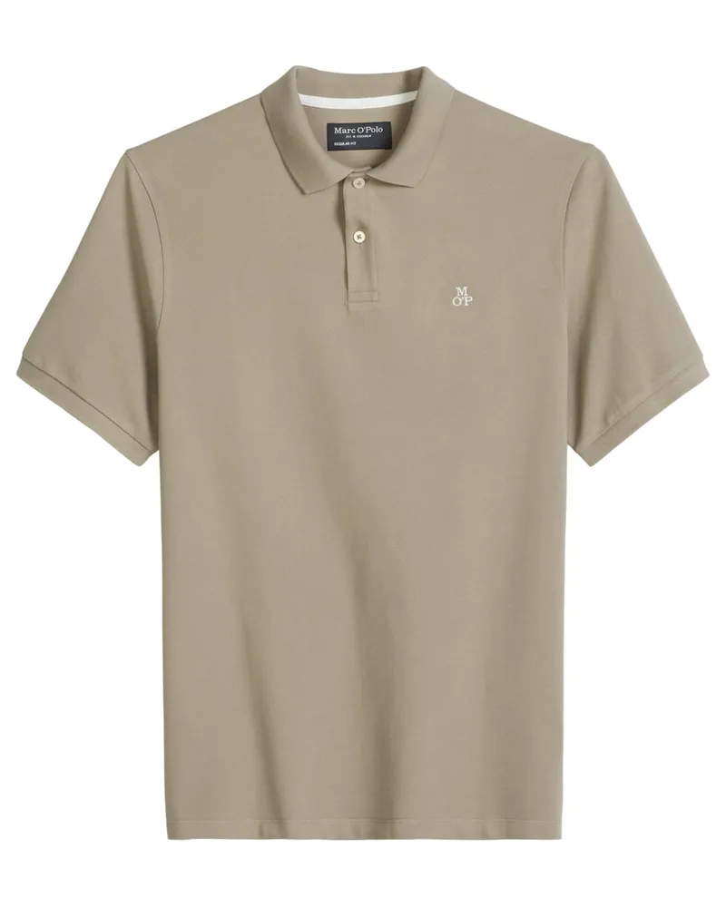 Marc O'Polo Piqué-Poloshirt aus Bio-Baumwolle mit Label-Stickerei, Regular Fit in Beige