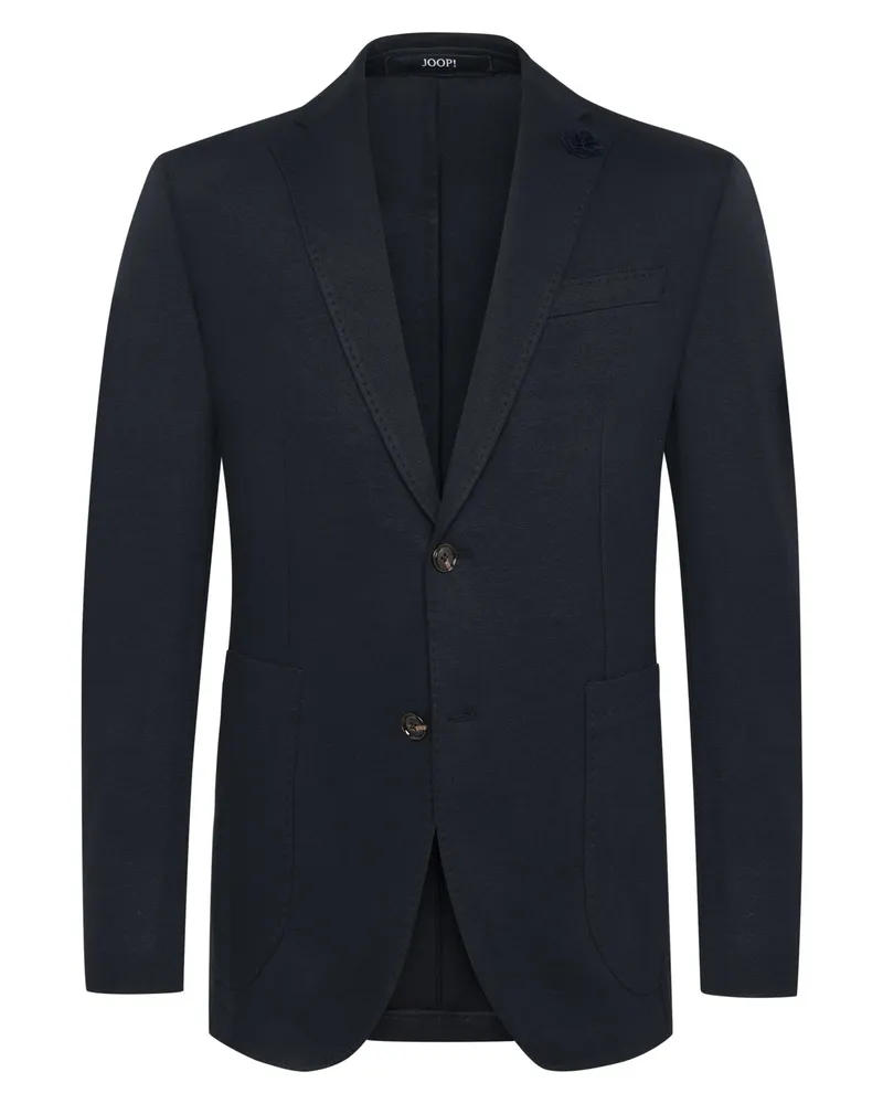 JOOP! Einreihiges Stretch-Sakko mit fallendem Revers, Slim Fit in Marine