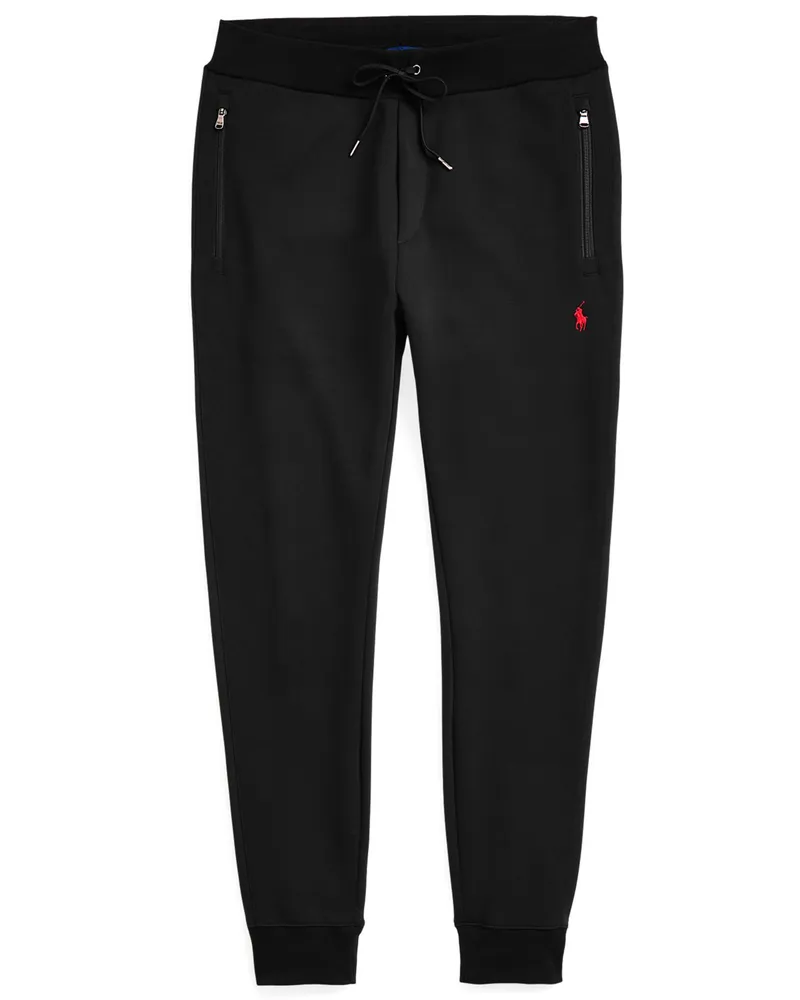 Ralph Lauren Sweatpants mit Struktur und Logo-Aufnäher in Schwarz