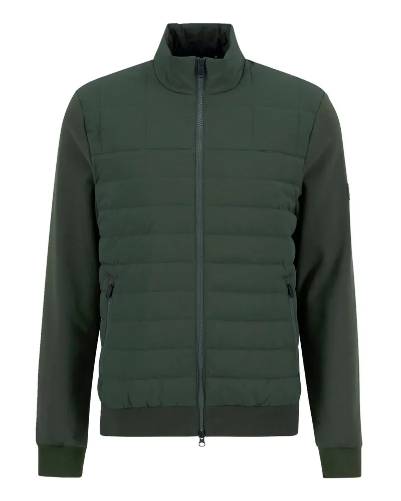 Barbour Hybride Steppjacke Collins mit Sweat-Ärmeln und Label-Patch in Grün