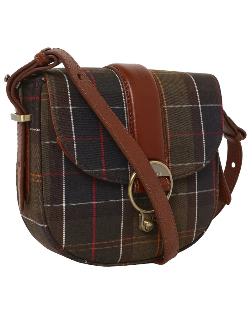 Barbour Kleine Damen-Umhängetasche Elm mit Tartanmuster in Grün