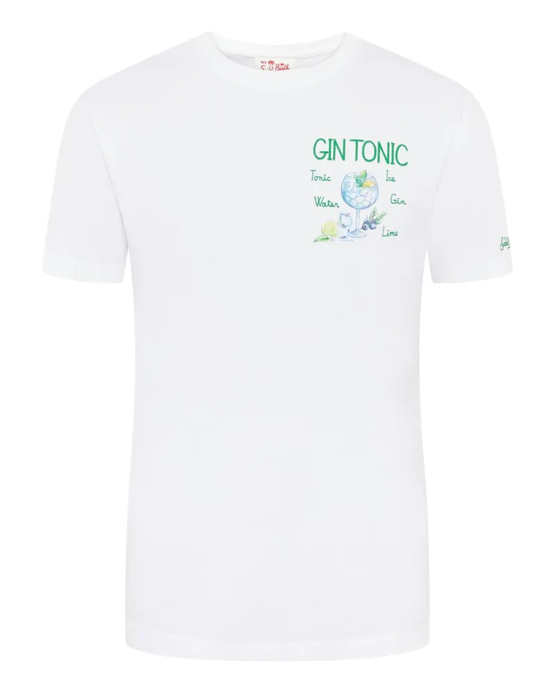 MC2 Saint Barth Leichtes T-Shirt mit Gin Tonic-Rezeptur in Weiß