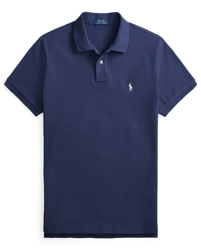 Ralph Lauren Piqué-Poloshirt mit Logo-Stickerei, Custom Slim Fit in Marine