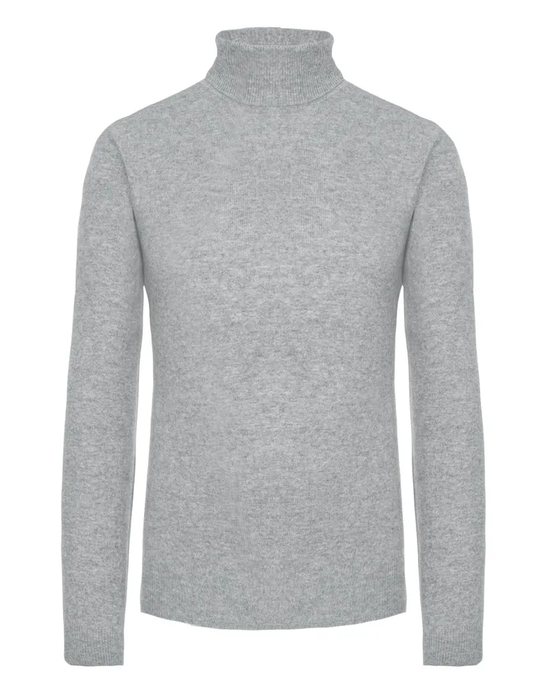 Tom Rusborg Leichter Kaschmirpullover mit Rollkragen in Silber