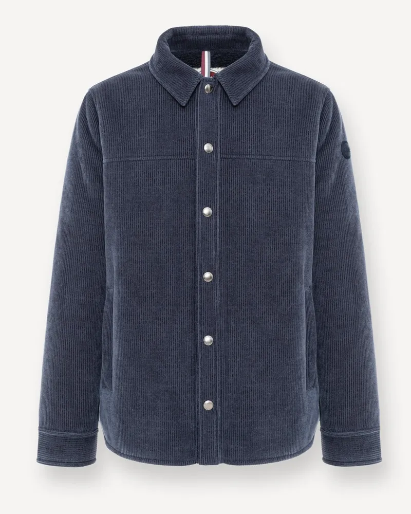 Colmar Gefüttertes Cord-Overshirt mit Teddyfutter und Logo-Aufnäher in Marine