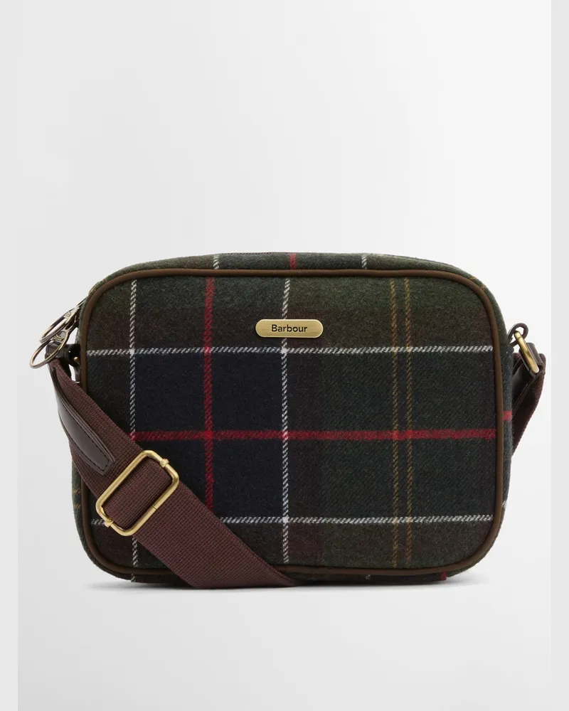 Barbour Damen-Umhängetasche Culross mit Tartanmuster in Oliv