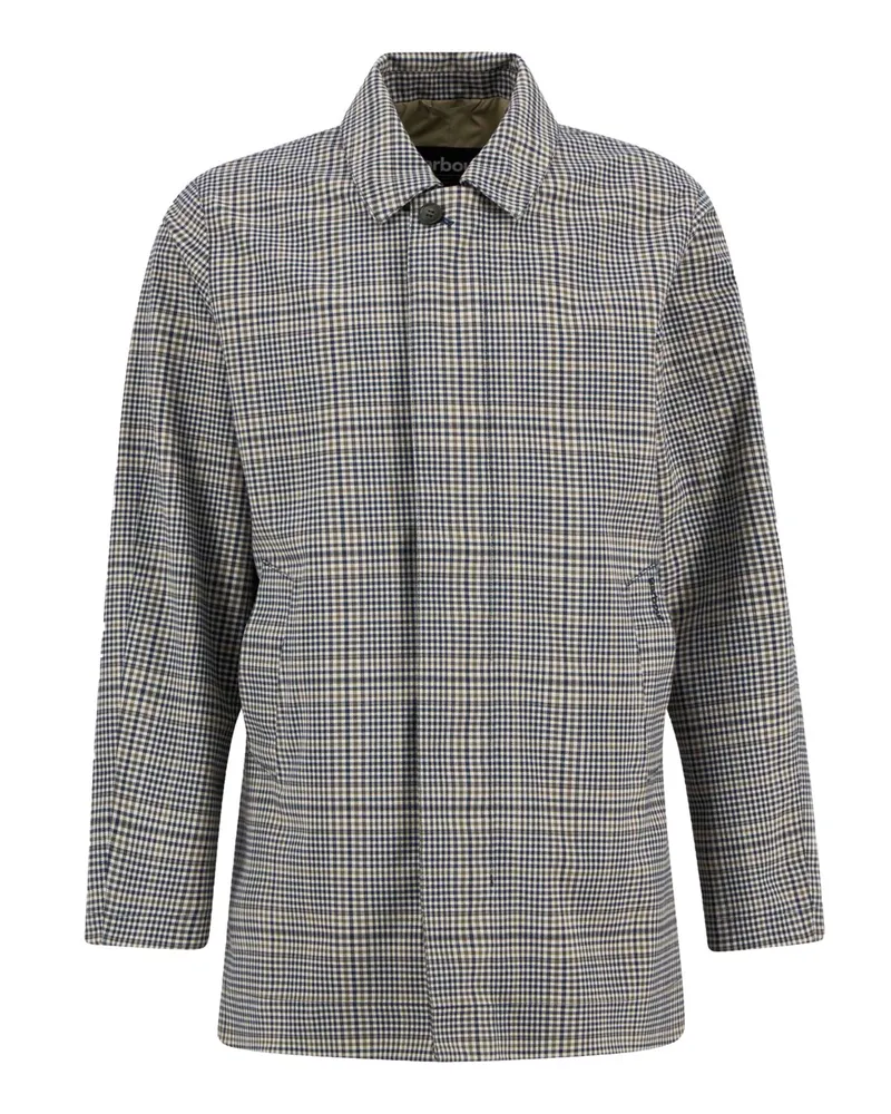 Barbour Jacke Check Rokig Waterproof Mac in Oliv