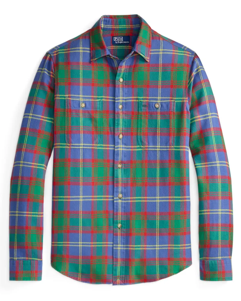 Ralph Lauren Leichtes Flanellhemd mit Check-Muster und Brusttaschen, Classic Fit in Multicolor