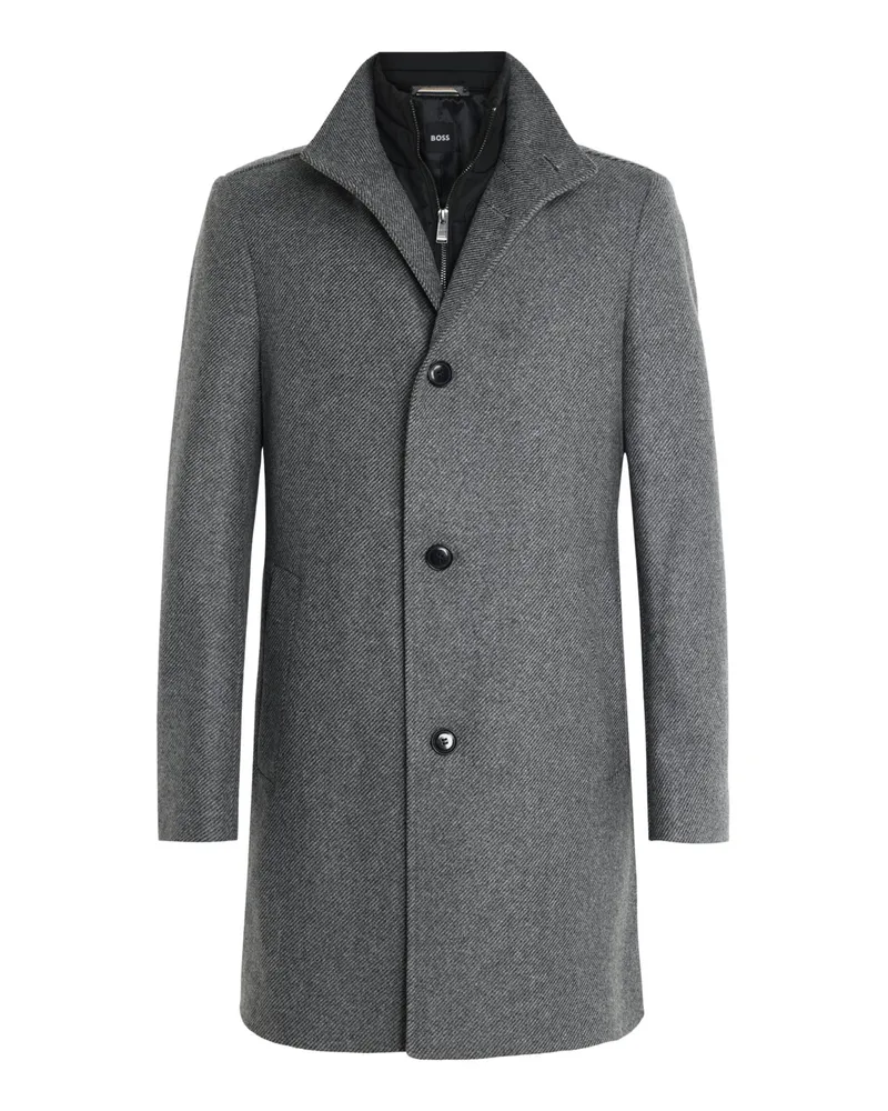 HUGO BOSS Kurzmantel mit Wollmischung in Anthrazit