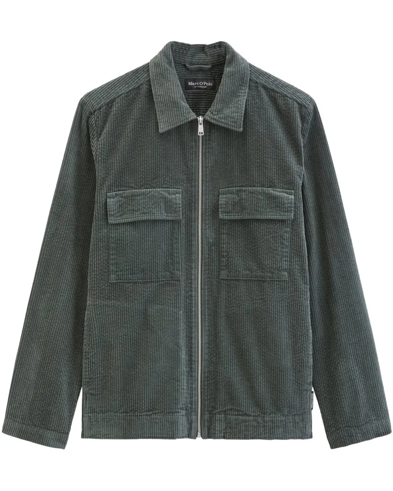 Marc O'Polo Cord-Overshirt aus Bio-Baumwolle mit Reißverschluss in Petrol