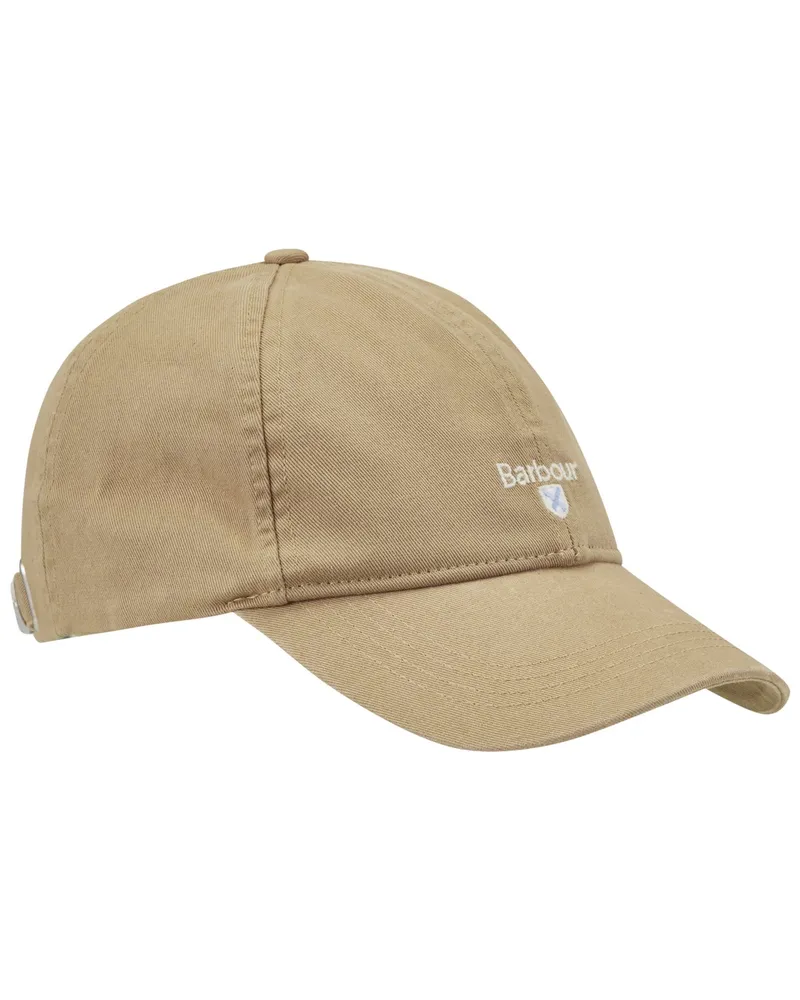 Barbour Cap aus Baumwolle mit Logo-Stickerei in Beige