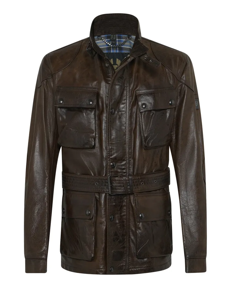 Belstaff Fieldjacket Trialmaster Panther aus Rindsleder mit Stehkragen in Braun