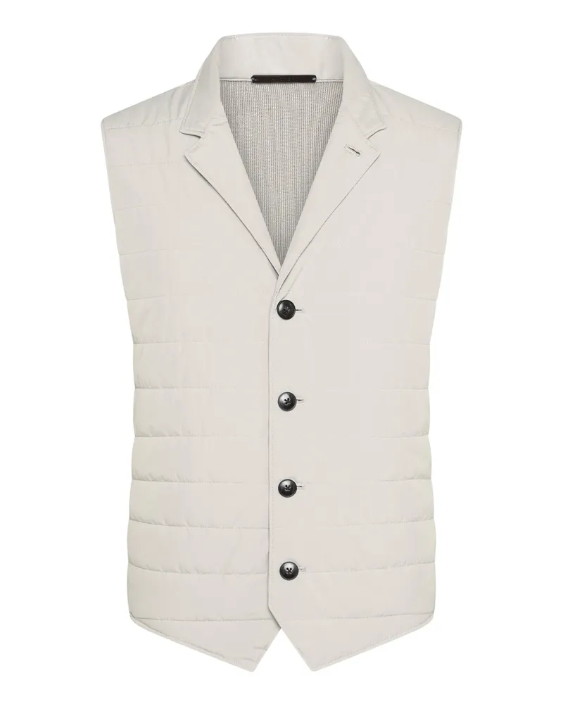 Hackett Hybrid-Steppweste Satorial mit gestricktem Rückenteil und Reverskragen in Offwhite