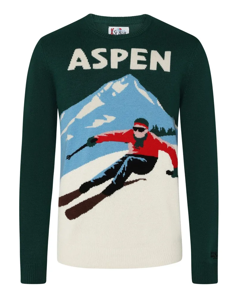 MC2 Saint Barth Strick-Pullover aus waschbarem Woll-Kaschmir-Mix in Grün