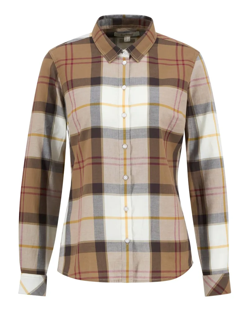 Barbour Damen-Hemdbluse Bredon mit Tartanmuster in Beige