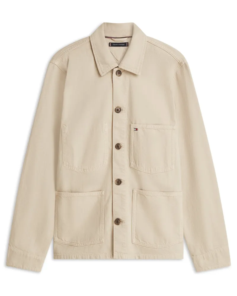 Tommy Hilfiger Overshirt aus einem Baumwoll-Denim mit Brusttasche in Beige