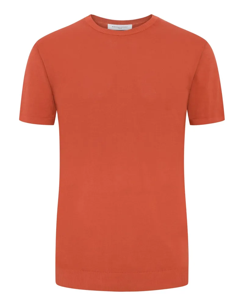 Daniele Fiesoli Leichtes Feinstrick-T-Shirt aus Baumwolle in Orange
