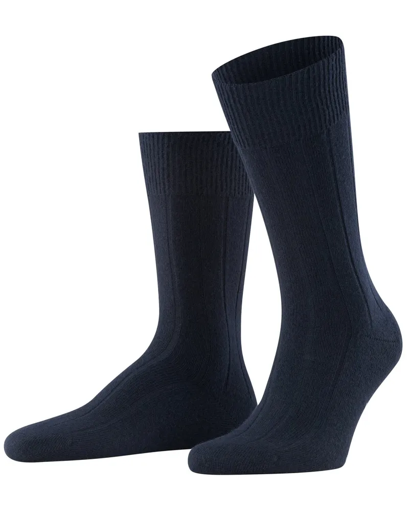 Falke Wadenhohe Socken aus Merino-Kaschmir-Mix im Rippstrick in Marine