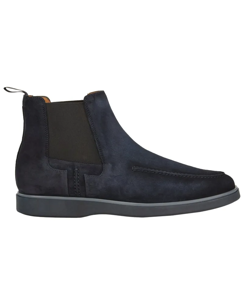 Magnanni Chelsea Boots aus Wildleder mit Steppnaht und Keilabsatz in Marine