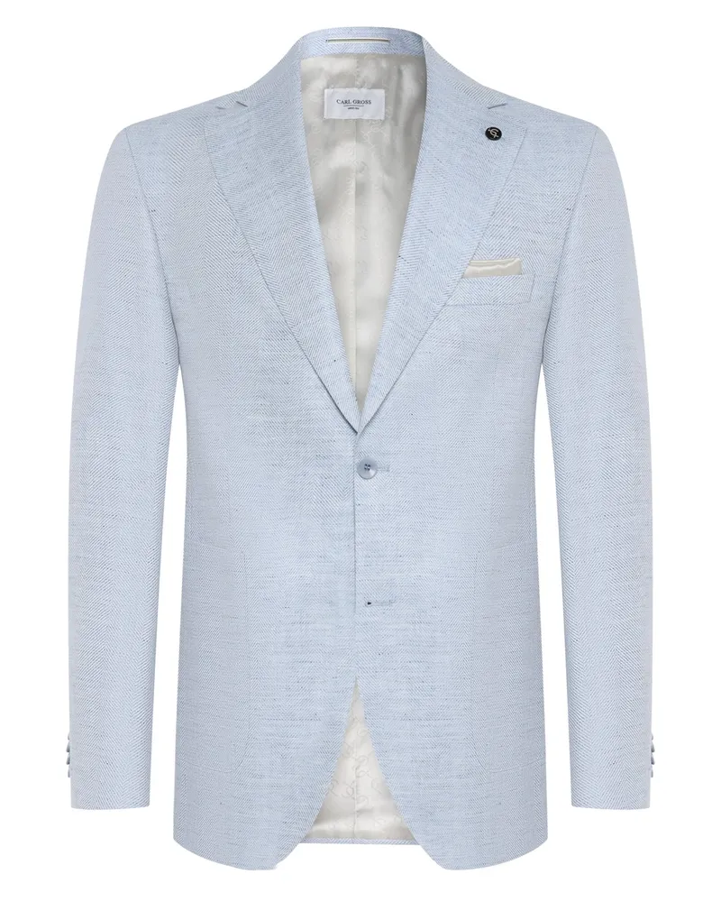 Carl Gross Sommersakko aus Leinen-Schurwoll-Mix in Hellblau
