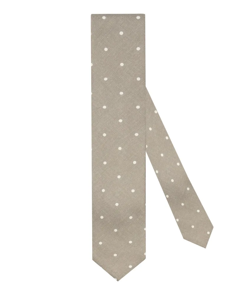 Gierre Milano Seidenkrawatte mit Punktmuster in Beige