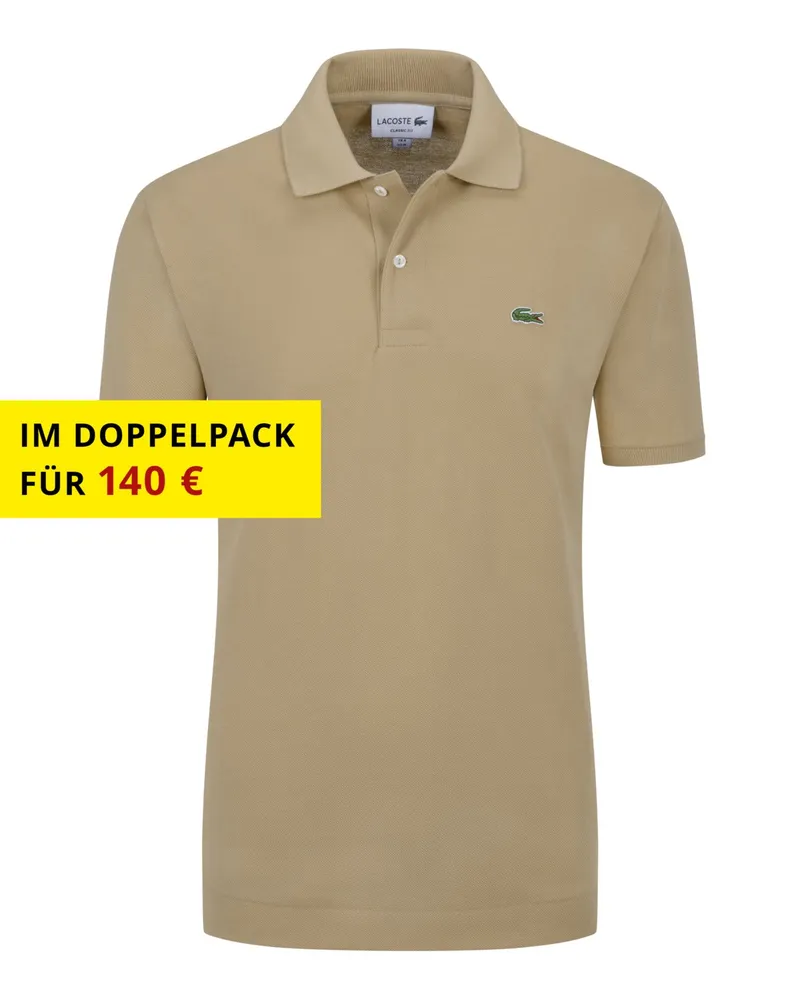Lacoste Piqué-Poloshirt Classic Fit L1212, mit kleinem Krokodil-Aufnäher in Beige