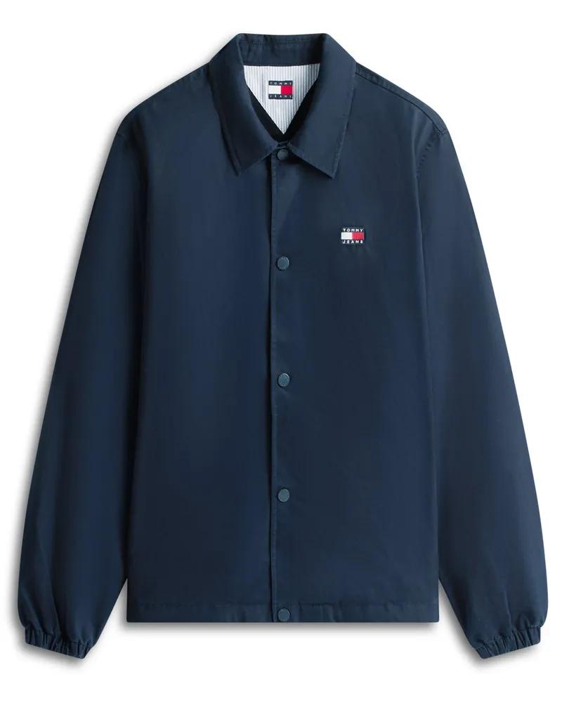 Tommy Hilfiger Overshirts aus einem Baumwollgemisch mit Logo-Stickerei in Marine