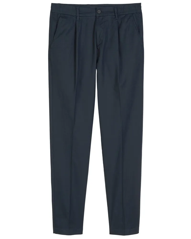 Marc O'Polo Chino aus einem Baumwolle-Leinen-Mix mit Bundfalte, Tapered Fit in Marine
