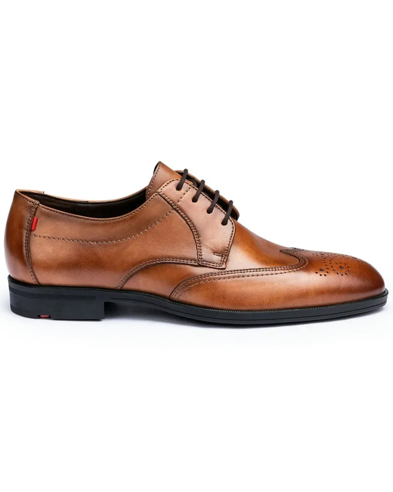 Lloyd Derby-Schnürschuhe Farley mit Lochung und elastischer Sohle in Cognac