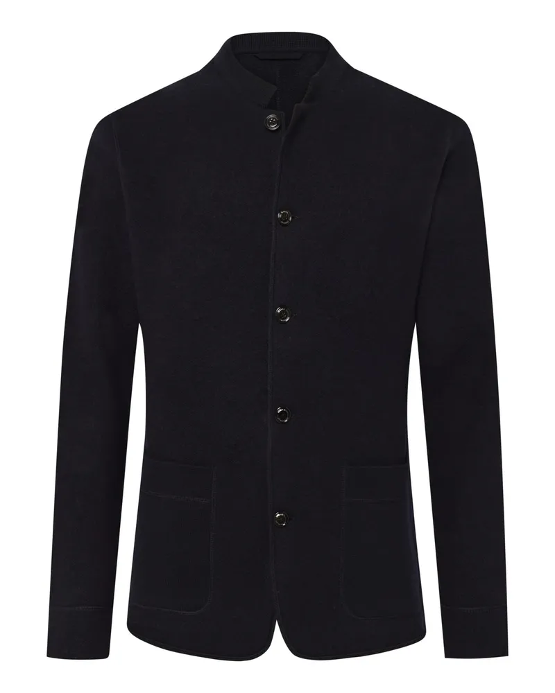 Maerz Traditionelle Strickjacke aus Schurwolle in Marine