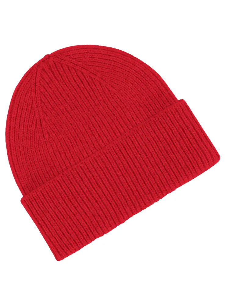 COLORFUL STANDARD Strickmütze aus recycelter Merinowolle in Rot