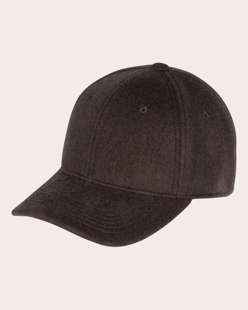 Profuomo Flanell-Cap aus Wolle mit Label-Aufnäher in Dunkelbraun