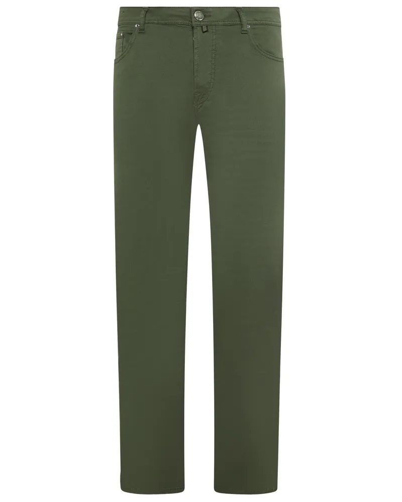 Jacob Cohën Glatte Chino Bard mit Lyocell-Anteil, Slim in Oliv
