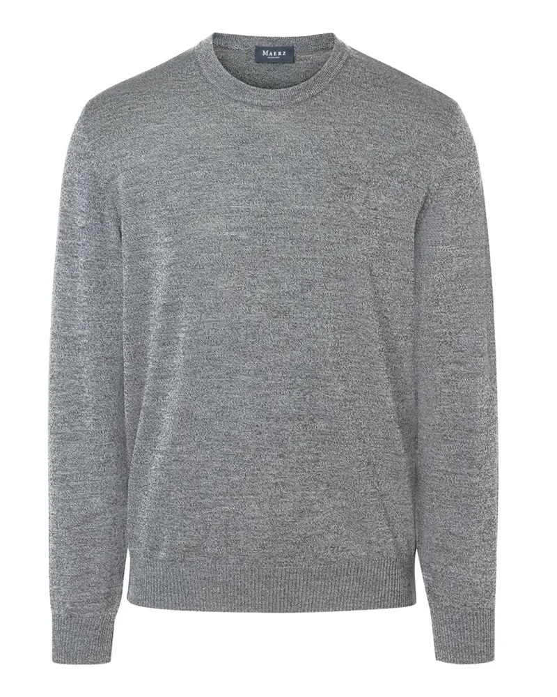 Maerz Maschinenwaschbarer Pullover aus feiner Merinowolle in Hellgrau