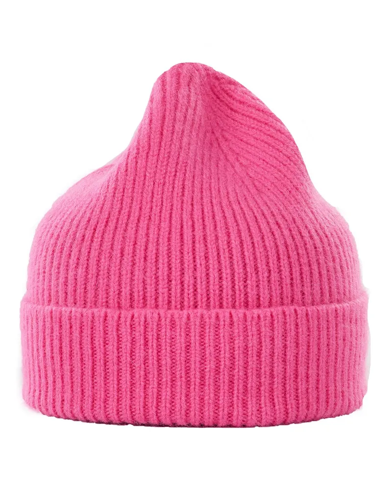 Le Bonnet Softe Strickmütze aus Lammwolle und Angora in Pink