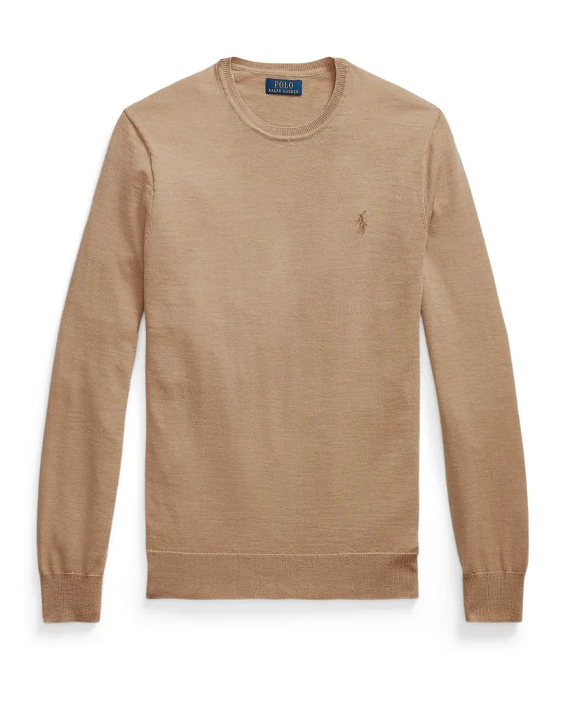 Ralph Lauren Leichter Pullover aus Merinowolle, Slim Fit in Cognac