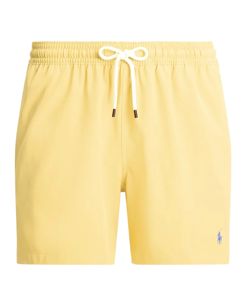 Ralph Lauren Glatte Badehose in Stretch-Qualität mit kleiner Pony-Stickerei in Gelb