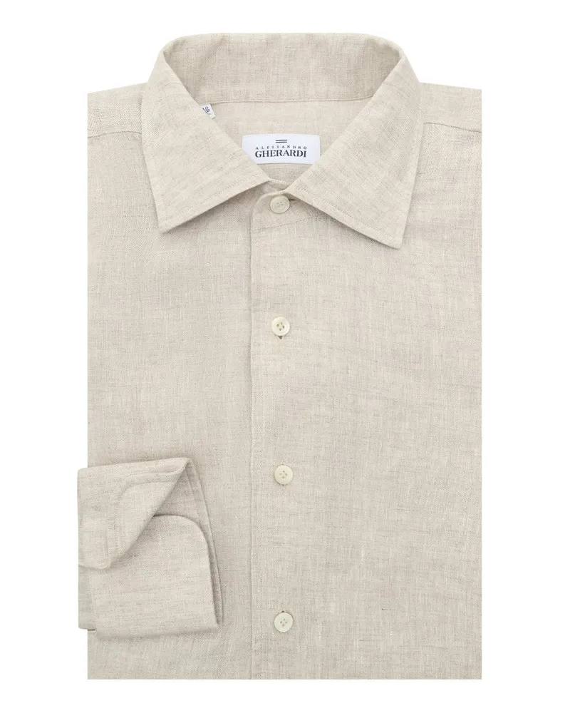 Alessandro Gherardi Hemd aus Leinen in Beige