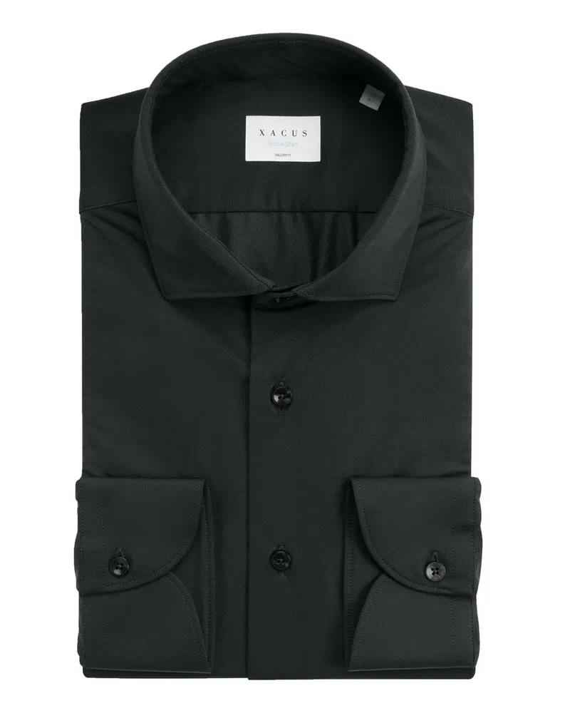 XACUS Leichtes Jerseyhemd mit 3D-Stretch, Tailor Fit in Dunkelgrün