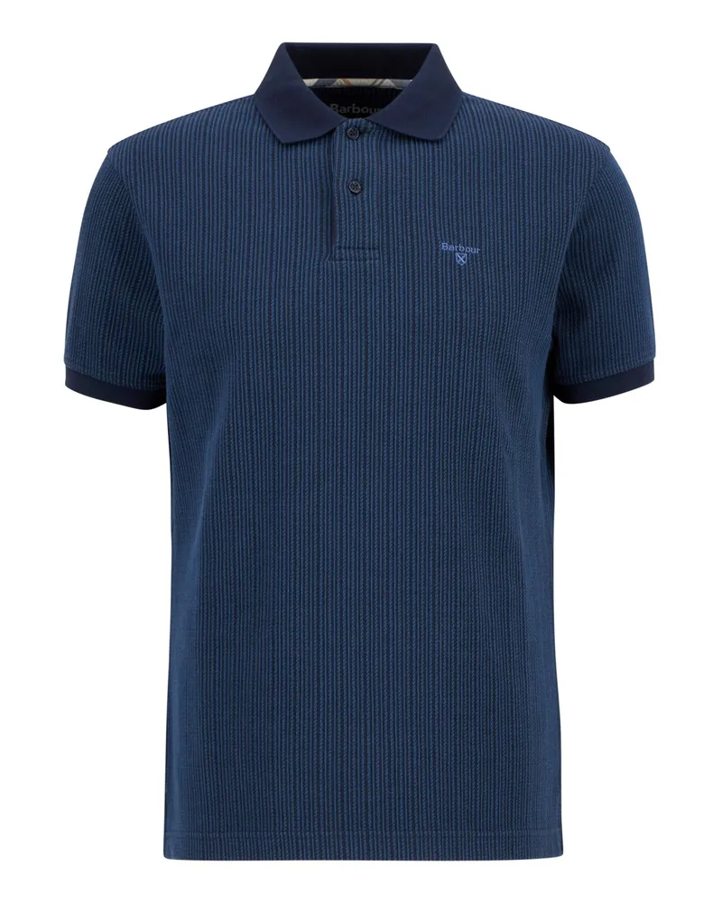 Barbour Softes Poloshirt mit gestickten Streifen in Marine