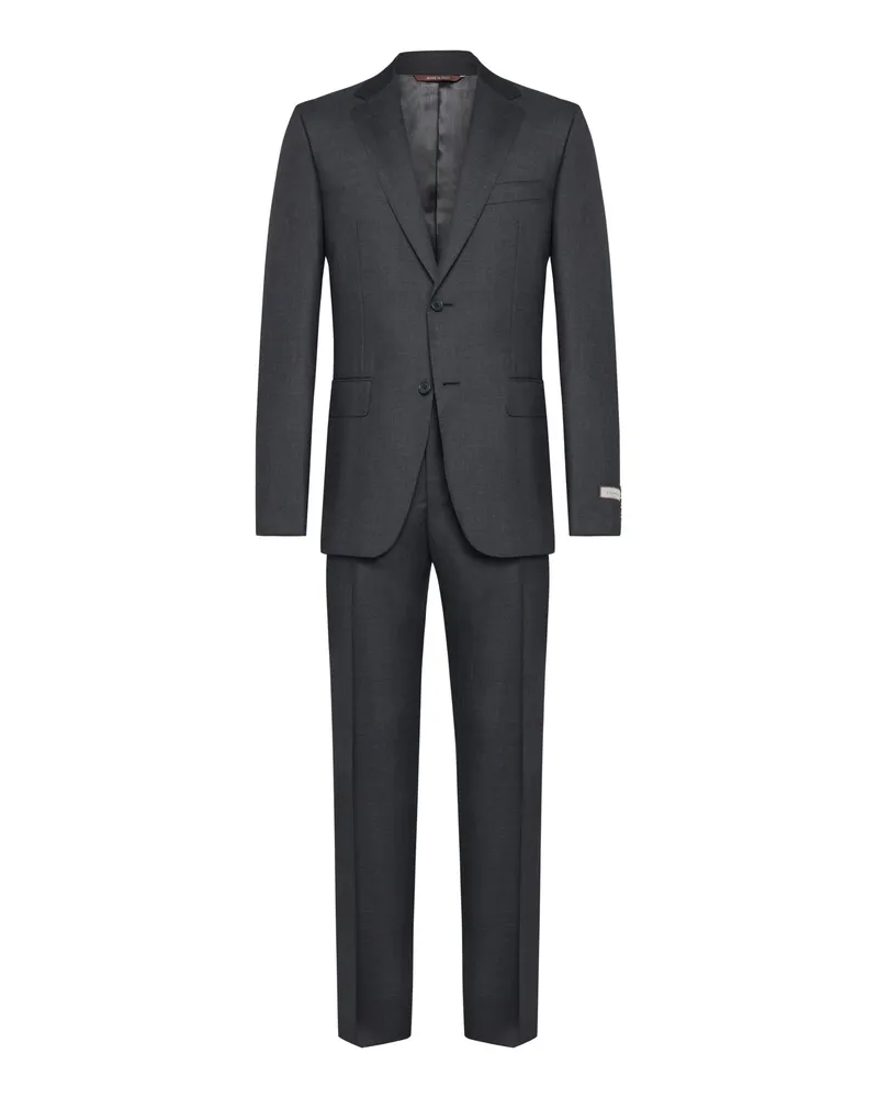 Canali Anzug aus edler Super 130 Schurwolle, Slim Fit in Anthrazit