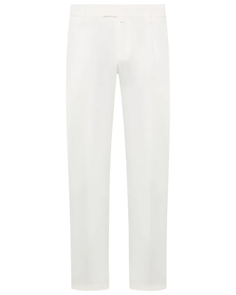 Briglia 1949 Leichte Chino mit Stretchanteil und Bundfalte, Easy Fit in Offwhite