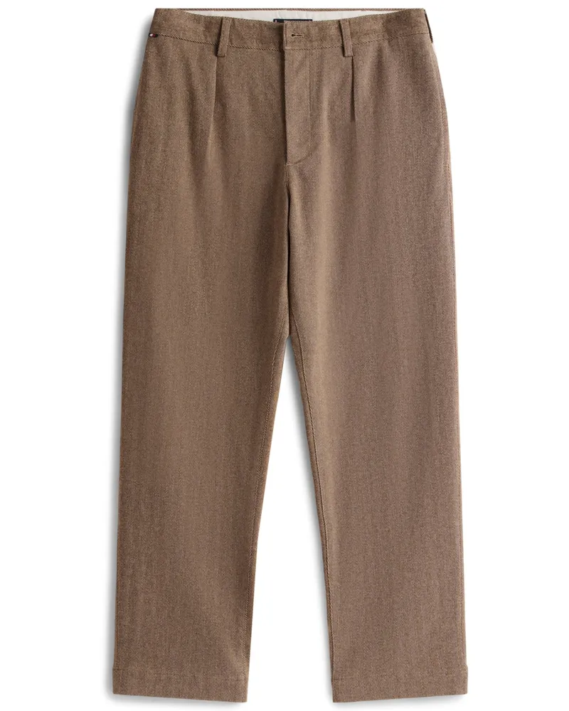 Tommy Hilfiger Flanellhose Murray mit Fischgrätmuster, Wide Fit in Braun