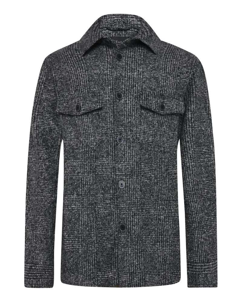 Maerz Strick-Overshirt mit Seidenanteil und aufgesetzten Taschen in Marine