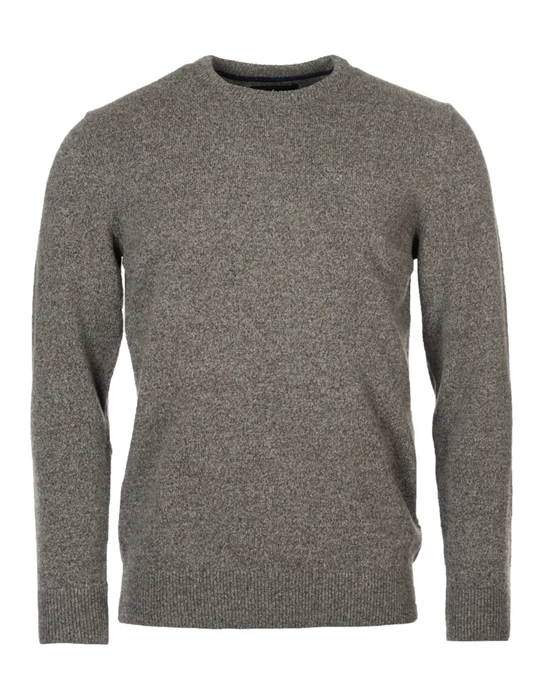 Barbour Weicher Pullover aus einem Wollmix mit Seide und O-Neck in Grau